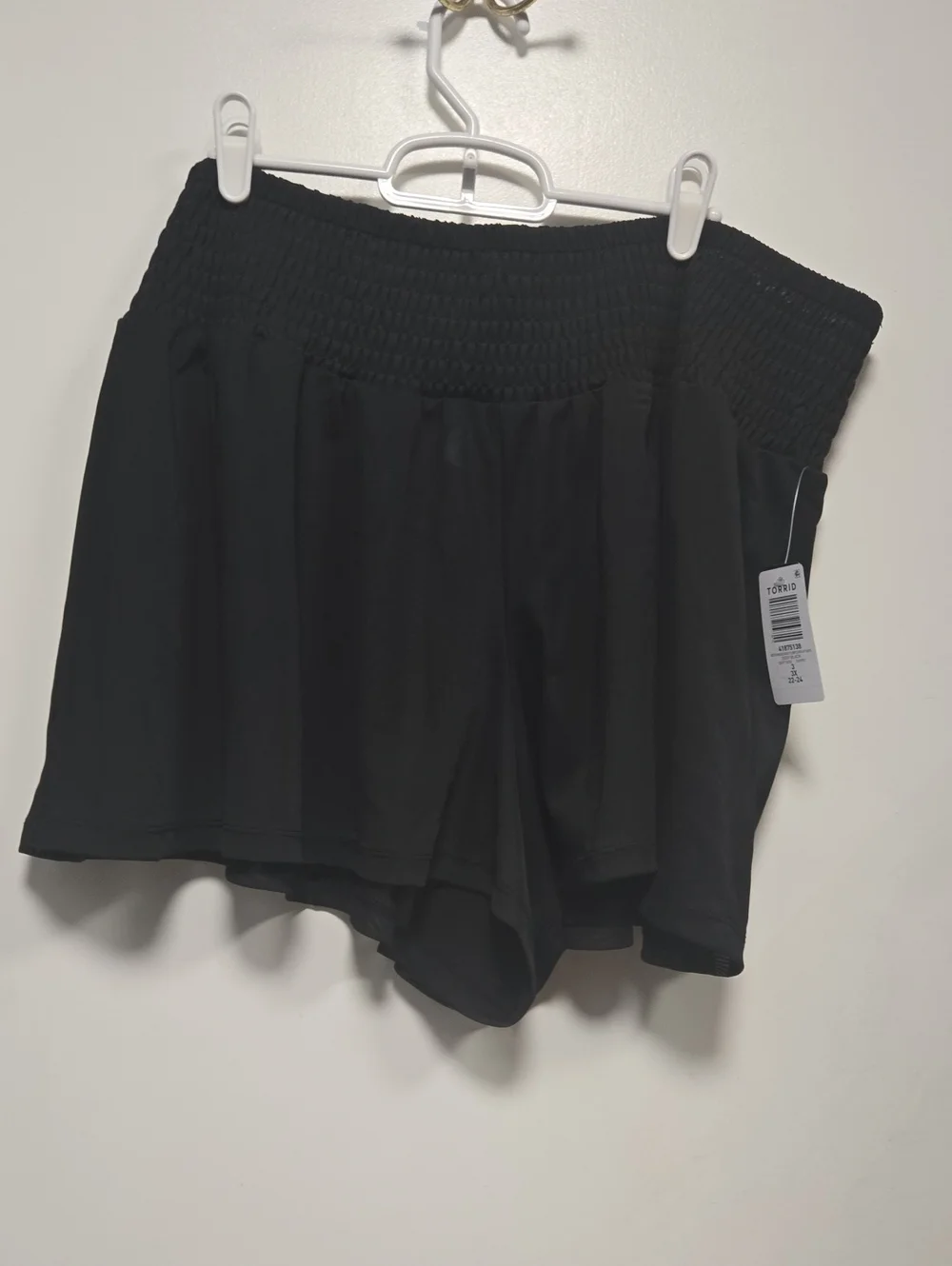 torrid Black Smocked-Waist Flow Swim Cover Shorts